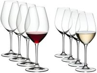 RIEDEL 5422/23 Riedel Glasses, Set of 8, Wine Friendly, Red Wine/White Wine (4 each)