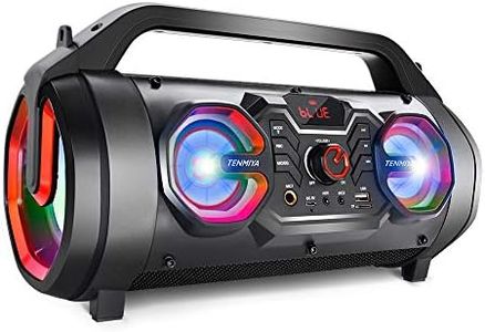 Portable Bluetooth Speaker with Subwoofer, Wireless Speakers with Booming Bass, FM Radio, RGB Lights, EQ, Stereo Sound, 10H Playtime, 30W Loud Speaker for Home, Outdoor, Party, Travel, Camping, Gifts