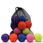 Magicorange Tennis Ball, 20 Pack, Rubber Felt, Fluorescent Colors, Pet Dog Toy, With Mesh Bag (Multi-color)