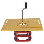 Router Lift Table Manual Lifting System Height Router Table Saw Insert Base Plate for Woodworking DIY Adjustable (Gold)