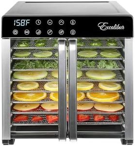 Excalibur Electric Food Dehydrator 8-Tray 7.2 Cu Ft Drying Space with Adjustable Temperature Control Stainless Steel Construction and Glass French Doors, 700-Watts, Stainless Steel