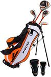 Precise Distinctive Right Handed Junior Golf Club Set for Age 3 to 5 (Height 3' to 3'8") Set Includes: Driver (15"), Hybrid Wood (22*), 7 Iron, Putter, Bonus Stand Bag & 2 Headcovers