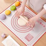 LEXSO Silicone Pastry Mat with Measurements, Large 60Cm X 40Cm Baking Mat Counter Mat, Oven Liner Pie Crust Mat, Non-Stick Dough mat Pastry Mat Fondant Mat (Baking Mat)