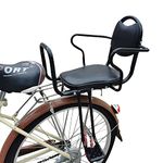 WORAMUK Kid's Bike seat Rear Child Carrier Bike Chair for Bicycle Kids seat for Children, Toddlers, and Kids Rear Mount Bike seat, Rear Frame Mounted Baby Bike Seats Kids Safety, black, 001000