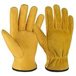 OZERO Leather Work Gloves Flex Grip