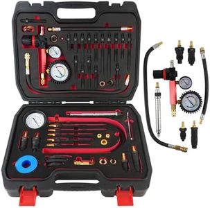 KUNGJUER 46PCS Engine Compression Testers, Petrol Diesel Cylinder Leak Down