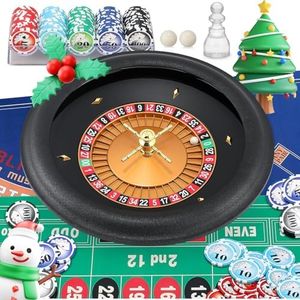 Proshine 18" ABS Roulette Wheel Set with 47.2 * 23.6” Double-Sided Roulette Tablecloth 100pcs Poker Chips Roulette Win Marker Dual Balls Casino Game Sets Smooth Rotation for Family & Party Fun