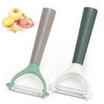 Euqvunn 2pcs Potato Peeler, Vegetable Peelers for Kitchen, Y-Shaped Carrot Peeler with Non-Slip Handle, Stainless Steel Fruit Peeler, 14,7cm x 7,5cm, Green