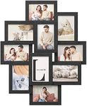 SONGMICS Black Collage Photo Frame Family Photo Frame Holds 10 Photos 4x6 Inch MDF Board Assembly Required RPF20BK