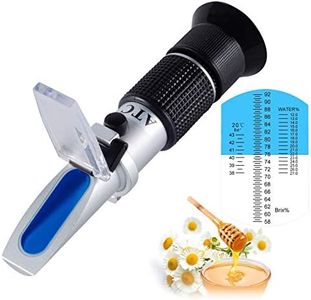 Honey Refractometer with ATC - Tiaoyeer Refractometer for Honey Moisture, Brix and Baume, 58-90% Brix Scale Range Honey Moisture Tester (Honey Refractometer)