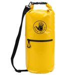 BODY GLOVE Rolltop Waterproof Dry Bag with Zippered Front Pocket, 15 Litre Dry Storage Bag for Beach, Boating, Camping, Hiking (Yellow/Black)