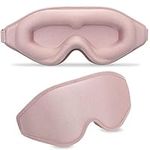 3D Contoured Sleep Mask for Women Men,Effective Light Blocking Eye Mask Sleeping Soft Night Blindfold with Adjustable Strap(Pink)