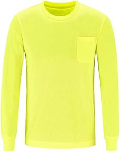 A-SAFETY Hi Vis Safety T-Shirt,Long Sleeve Short Sleeve Polo Breathable Shirt Cooler High Visibility Shirt, Yellow, 3X-Large