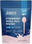 Judee’s Strawberry Whole Milk Powder 11 oz - rBST Hormone-Free, Gluten-Free and Nut-Free - Pantry Staple, Baking Ready, Great for Travel, and Reconstituting