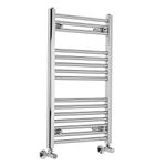 Warmehaus Contemporary Straight Heated Bathroom Towel Rail Radiator Rad - 800 x 500 mm - Chrome