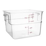 Hygiplas Polycarbonate Plastic Square Food Storage Container 10 Litre, Clear, Size: 206x312x288 mm, Temp Range -40C to 100C - Freezer & Dishwasher Safe, Lid Sold Separately, CF024