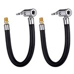 2 PcsTire Inflator Hose,Locking Tire Chuck,Tire Inflator Extension Tube Tyre Pump Quick Inflation Chuck Adapter for Motorcycle Car Bicycle Pipe Air Tool (30CM)