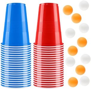 Set di Bicchieri da Birra Pong, 40 Bicchieri Beer Pong(500ml) e 12 Palline da P ing Pong, Bicchieri riutilizzabili, per Giochi di bevute, Feste, Compleanni, Festival, Matrimoni, Campeggio