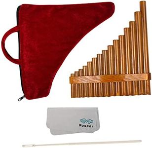 Almencla Pan Pipes Woodwind key 1 Set Rondador Bamboo Musical Professional Panpipe Pan Flute Instrument 15 Pipes Flute for Student, Right-Hand