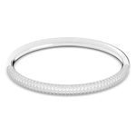 Swarovski Stone bangle, White, Stainless steel