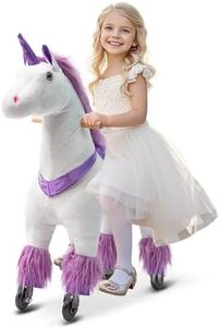 Pipleo Ride on Unicorn on Toys, Unicorn Ride on for Girls 7 to Adult, Ride on Unicorn Toys, Unicorn Rider Mechanical Walking Action Plush Animal, No Battery or Electricity,Max Load 187 LBS - Purple