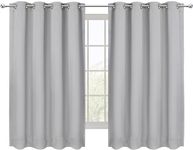 Utopia Bedding Blackout Curtains 45 Inches Length 2 Panels, Thermal and Sound Insulated Grommet Drapes for Bedroom, Kitchen and Living Room (52x45 Inches, Grey White, Set of 2)