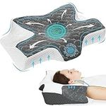 Joynox Cervical Memory Foam Contour Pillow for Neck and Shoulder Pain, Ergonomic Orthopedic Neck Support Sleeping Pillow for Side Sleepers, Back and Stomach Sleepers (Dark Grey)