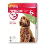 Beaphar | FIPROtec Spot-On for Large Dogs (20–40kg) | Kills Fleas & Ticks | Vet Strength Treatment | 6 Pipettes