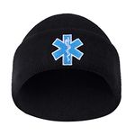 Rothco Star of Life EMT Watch Cap, Black, Black, One Size