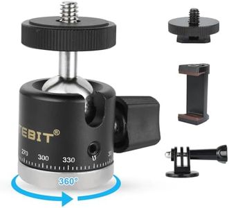 UTEBIT Mini Ball Head, 360° Panoramic Tripod Head with 1/4" Screw 3/8" Thread Mount, Metal Quick Release Plate Compatible with Arca Swiss for Video Cameras DSLR Cameras Loading 11.02lb