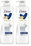 Dove Body Love Nourished Radiance Body Lotion For Very Dry Skin 48hrs Moisturisation Paraben Free with Plant Based moisturiser Soft Radiant Skin 400ml (Pack of 2)