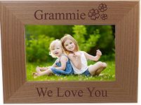 CustomGiftsNow Grammie We Love You - Engraved Wood Picture Frame - Fits 4x6-inch Photo