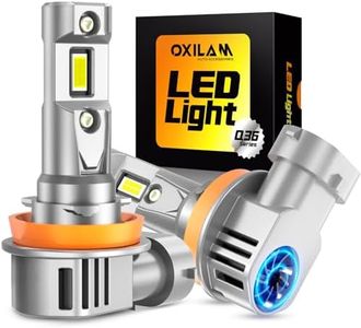 OXILAM H11 H8 H9 LED Bulb, 900% Ultra-Brightness, 5 Min Quick Install, 70000 Hours Lifespan, No Flicker, Plug and Play, Pack of 2