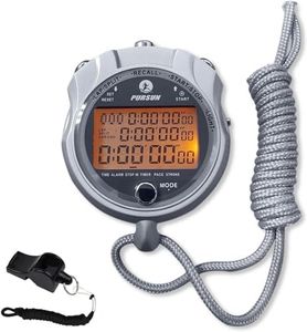 Metal Stopwatch with Backlight, 0.01 Second Timing Stopwatches Timer, 100 Lap Memory for Sports Coach Running Basketball Marathon
