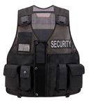 SECURITY High Visibility Safety Vest Jacket Tactical Law Enforcement Gear Made with Breathable Mesh Meets ANSI/ISEA Standards (FREE SIZE, JET BLACK)