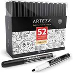 ARTEZA Black Dry Erase Markers Pack of 52, Fine Tip, Low-Odor Black Ink, Classroom-Preferred Whiteboard Markers