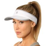 SAAKA Super Absorbent Visor for Women. Best for Running, Tennis, Golf & All Sports. Soft, Lightweight & Adjustable. (White)