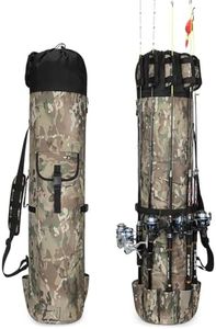 Wowelife Fishing Rod Bag, Pole Bag Reel Organizer Rod Case Storage for Gear, Tackle, Travel - Gifts for Men, Family (Green Caomo)