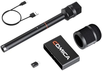 COMICA Revo S Wireless Handheld Microphone for iPhone 15 16, USB C Interview Mic with 48kHz/24bit Recording, 15H Battery Life, Ideal for Content Creators/Reporter/Street Interviews/Podcasting