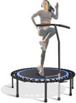 Newan 48" Silent Fitness Mini Trampoline Fitness Rebounder with Adjustable Foam Handle,Indoor Small Rebounder Exercise Trampoline for Adults Indoor/Garden Workout - Max Limit 330 lbs