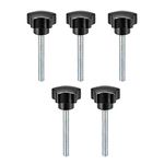 uxcell 5 Pcs Star Knobs Grips M8 x 70mm Male Thread Steel Zinc Stud Replacement PP