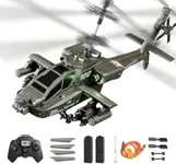 XIKOTEC Remote Control Military Flying Helicopter Toy, 2.4GHz, 3.5 Channels Helicopter with Gyro & LED Light, Altitude Hold, RC Helicopters for Kids Adults Beginner (Green)