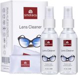 SmoTecQ Lens Cleaner Spray Kit – Plant-Based, Alcohol-Free Cleaning Solution for Glasses, Camera Lenses & Screens | Includes 2 x 2oz Spray Bottles, 2 Streak-Free Microfiber Cloths & 1 Travel Pouch