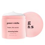 Cleansing Balm (125 ml) Makeup Cleansing Balm - Makeup Remover Balm for All Skin Types to Gently Meltaway Mascara, Eyeliner and Makeup - Fragrance Free, Vegan, This Works by grace and stella