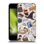 Head Case Designs Officially Licensed Harry Potter Hogwarts Pattern 2 Deathly Hallows XXXVII Soft Gel Case Compatible With Apple iPhone 5c