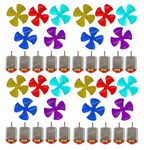 PGSA2Z® 20 Pcs 3V to 9V DC Flat Small Size Toy Motor + Multi-Color 20 Pcs Toy Motor Fan