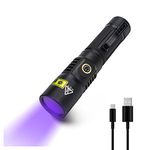 UV Flashlight LED Torch, 365nm Black Light Pets Urine Detector, UV Flashlight Find Dry Stains on Carpets