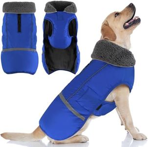 Doglay Dog Coat, Waterproof Dog Jacket Pet Winter Coat for Cold Weather with Thicken Furry Collar, Reflective Puppy Winter Jacket Warm Fleece Lining for Small Medium Large Pets