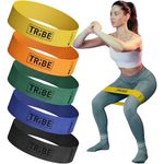 Fabric Resistance Loop Bands - Booty Bands - Small Resistance Bands for Legs and Butt - Exercise Band for Arms and Shoulders - Physical Therapy Bands 12" x 2" (5-Pack)