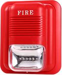 UHPPOTE Sound And Light Fire Alarm Warning Strobe Siren Horn Alert Safety System Sensor